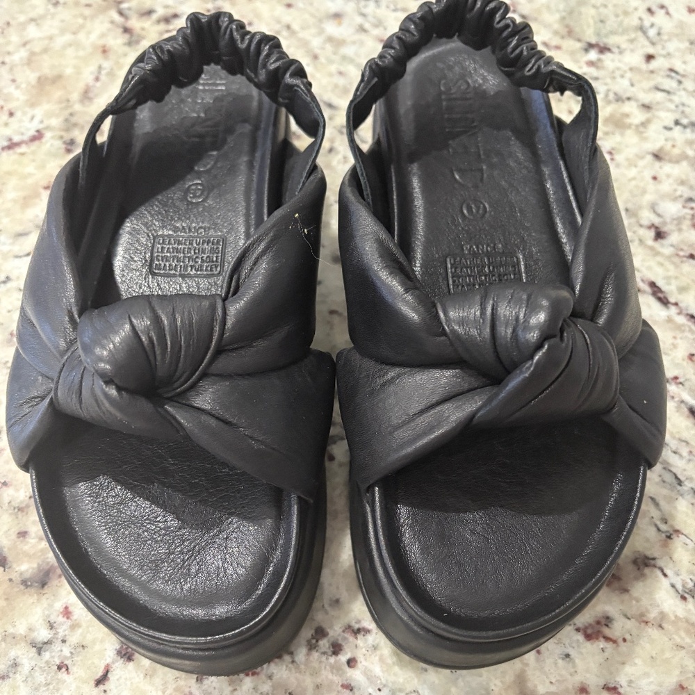 WEDGE SLINGBACK 1.5" BLACK SUMMER SHOE